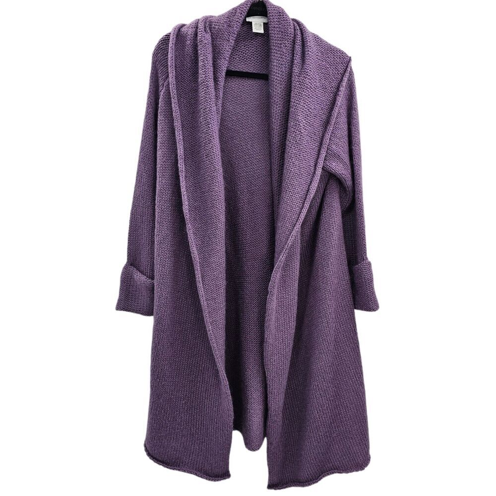 SOFT SURROUNDINGS Cardigan Medium Sweater Wool Mohair Chunky Telluride Long